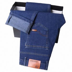 Sonbahar ve Kış Stretch Erkekler Kotları Erkekler Tarzı Düz ​​ve Çok Yönlü Denim LG Pants V3W8#