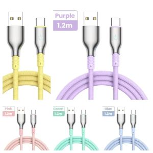 Zinklegering 3A Typ C -kabel 36W QC 3.0 Snabb laddningskabel USB Typ C Data CORD CABLES för Samsung S23 22 A22 Xiaomi OnePlus