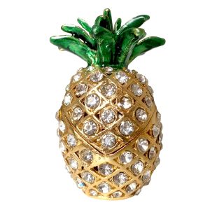 Sculptures Crystal Pineapple Trinket Box Glass Fruit Figurine Paperweight Art & Collection Table Ornament Home Decor Christmas Gift