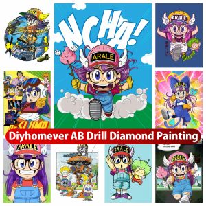 Ponto anime drslump 5d ab pintura diamante mosaico japão dos desenhos animados ponto cruz strass artesanal bordado presente das crianças