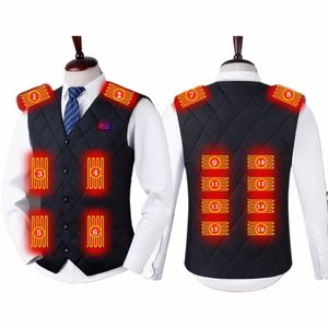 16 Place Heated Vest Men Women USB Heated Jacket Heating Vest Thermal Clothing Hunting Vest Winter Heating Jacket Size M-6XL d5cg#