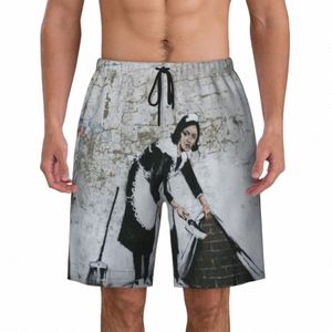 personalizzato Sweep It Under The Carpet Costume da bagno da uomo Quick Dry Board Shorts Banksy Street Pop Art Costumi da bagno Costumi da bagno 04hg #