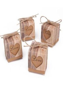 Kraft Paper Candy Box Hollow Love Love Boxes Dift Prezentacja Dekoracja przyjęcia weselnego Faovrs Baby Shower 50 pcslot New3763592