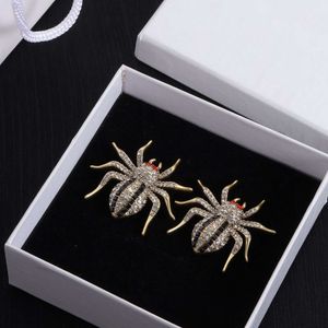 Fashionabla Spider Water Diamond Earrings, 2023 Ny liten form design, mässing och örhängen för kvinnor