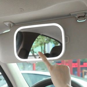 Espelhos Carro Sun Visor Vanity Espelho Recarregável Sunvisor Maquiagem Espelho com 3 Modos de Luz Clipon Vista Traseira Sun Shading Espelho Cosmético