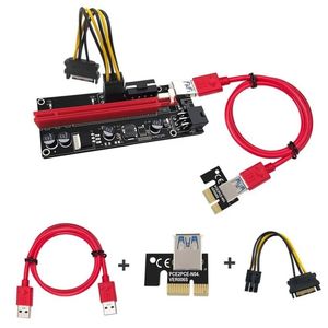 VER009S PCI-E 라이저 카드 009S PCI Express PCIE 1X ~ 16X Extender 0.6M USB 3.0 케이블 SATA ~ 6PIN 전원 비디오 카드