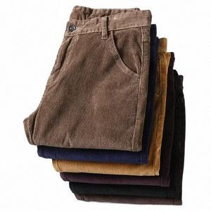 6 Color Men's Thick Corduroy Casual Pants 2023 Winter New Style Busin Fi Stretch Regular Fit Trousers Male Brand Clothes x5Y1#