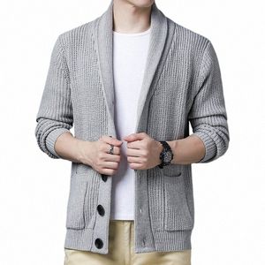 2023 Autumn Winter Warm Cardigan Men Sweaters Jackets Mens Slim Fit Knitted Sweatercoat Thick Cardigan Sweater Coat Men 48H6#