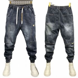 multi-pocket Cargo Jeans Distred Vintage Pencil Pants Fi Streetwear Luxury Brand Men Clothing p7l6#