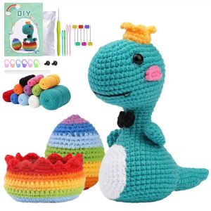 Kit per lavorare a maglia all'uncinetto per principianti Kit per lavorare all'uncinetto con piccolo pinguino Kit per iniziare all'uncinetto con animali carini per bambole con ciondolo per principianti per ragazza