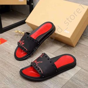 Red Bottoms MEN Slippers Man Classic Spike Flat Spikes Slide Sandal Thick Rubber Sole Slipper Studs Slides Platform Mules Summer Casual Fashion Shoes 407