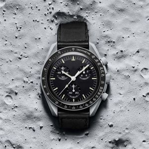Designer Bioceramic Planet Moon Mens Watches Black Sport Watch 42mm Nylon Watches Quartz Clock Relogio Masculino Stainless Sapphir207s