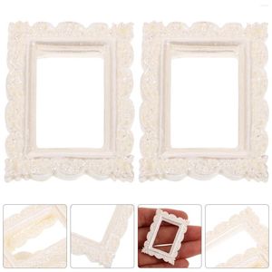 FRAMENTOS 10 PCS Ornamentos de moldura PO DIY Artesanato em miniatura suprimentos de imagens decoração resina vintage pequena para fazer