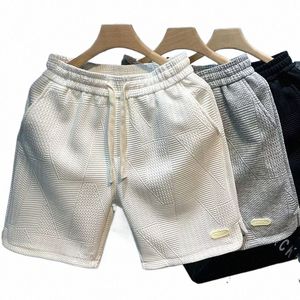 Shorts casuais de verão para homens, soltos, esportes, academia, fitn, corrida, cintura alta, cordão, calças quentes, i4DC #