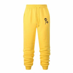 men's pants fitn man Sweatpants Casual trousers Streetwear Joggers Sportswear Fi Rose fr Print Tracksuit Men Clothes I2fO#