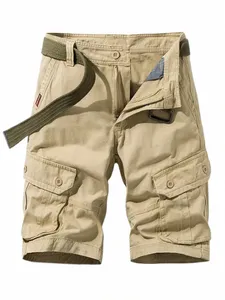 Homens Multi-Bolso Casual Cott Drawstring Tactical Cargo Shorts Outdoor Waterproof Hiking Track Shorts Roupas para o verão A66B #