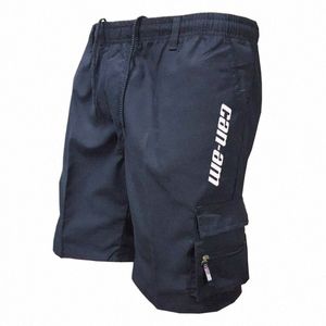 Shorts de verão casual praia shorts soltos shorts de carga e macacões de caminhada calças masculinas com cordão n42X #