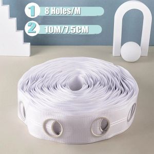 Accessories 10M/15M Eyelet Curtain Tape Curtain Heading Grommet Top Tape Transparent Ring Header White Tape DIY Curtain Accessories
