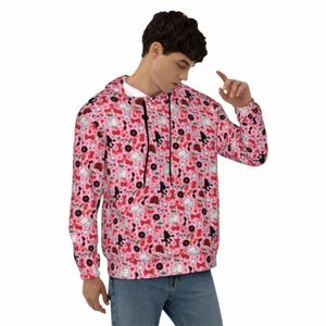 funky Poodle Casual Hoodies Cherries Sock Hop Modern Veet Sweatshirts Spring Lg-Sleeve Streetwear Oversize Pullover Hoodie Z6PK#