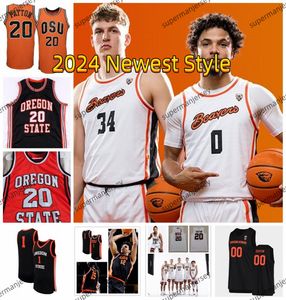 DZmitriry Ryuny Michael Rataj 2024 OSU Basketball Jersey Jayden Stevens Felipe Palazzo Kc Ibekwe Eric Moreland Gligorije Rakocevic Oregon State Beavers Jerseys