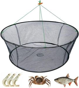 Löst veck Automatisk vikfisket Net Räkor Nylon Fällbar krabba Fish Trap Cast Network Accessories256R1391915