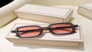 Solglasögon Fashion Square Women 2021 Brand Designer Spectacle Plain Frame Eyewear 90 -talet Gray Pink Rectangle Men Shades Sun Glasses8369545