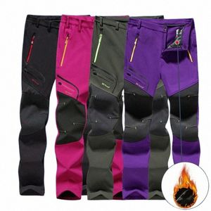 men Women Waterproof Outdoor Pants Cam Trekking Sport Casual Trousers Male Winter Warm Plus Veet Soft Shell Hiking Pants b7V5#
