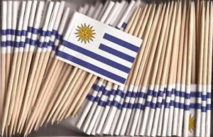 Aksesuarlar 300pcs uruguay kürdan bayrakları kağıt gıda seçimleri kek kürekler kağıt bayraklar cupcake topper parti dekorasyon meyve kokteylsticks