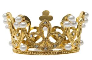 Mini Crown Princess Topper Perla di cristallo Tiara Bambini Ornamenti per capelli per la cerimonia nuziale Festa di compleanno Strumenti per decorare la torta XB16952951