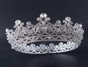 Europeiska och amerikanska highend brudkrona legering diamant runda krona drottning pannband bröllopsklänning tillbehör headpieces smycken2305890