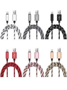 Cabo micro usb com fio trançado de metal, para iphone, samsung, sony, xiaomi, android, telefone tipo c, carregador de 8 pinos, 1m, 2m, 3m, 25cm3513544