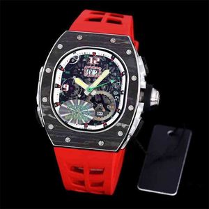 Richrsmill Watch Swiss Watch vs Factory Carbon Fiber Automatic Watch Luxury Ceramic Strap Business RM62-01 Carbon Casewjdm