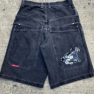 hiphop retro skelett grafisk streetwear jnco shorts y2k byxor herr baggy denim gym shorts harajuku gotiska män basket kort 982