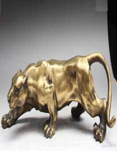 15quot Bronze Puro Feroz Leopardo Pantera Cheetah Carnívoro Estátua7317570