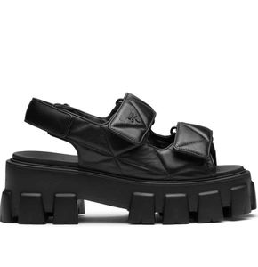 Новые летние модельные туфли для прогулок, роскошные кожаные стеганые женские сандалии, обувь из наппы, белая, черная, удобная прогулочная подошва на платформе, женская повседневная обувь, Sandalias Box