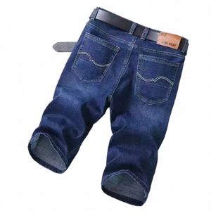 Mężczyźni Krótkie dżinsowe dżinsy Cienka długość kolan nowe swobodne chłodne spodnie letnie Krótkie sprężyste codzienne spodni Wysokiej jakości Nowe przybysze D0XE#
