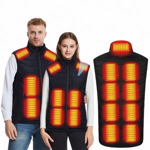 Män kvinnor Vintervärmejacka Waistcoat Termiska kläder för jakt utomhus Cam 15 Uppvärmd kappa Zes Electric uppvärmd topp 960i#