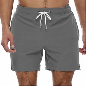 Herrbockar Swim Trunks Beach Shorts Drawstring med nätfoder Elastisk midja vanlig andningsbar mjuk casual streetwear B4Y0#