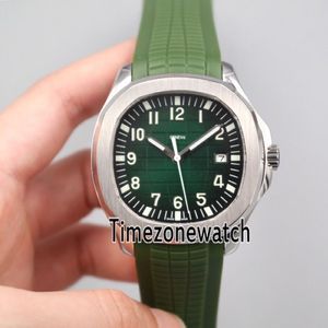Nowy Aquanaut 5168G-010 STAL CASE Zielona Tekstura Wybierz Automatyczne męskie zegarek Zielone gumowe zegarki Wysokiej jakości tanie dla timeZoneWatc249y