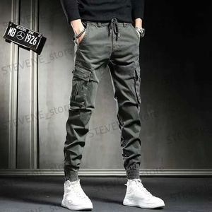 Calças masculinas Primavera Outono Homem Harem Y2k Calças Táticas Militares Calças de Carga Homens Techwear Alta Qualidade Ao Ar Livre Hip Hop Trabalho Calças Empilhadas T240326