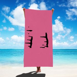 Summer Trendy Brand Letter Loog Microfiber Absorbent Towel Square Beach Towel Quick-Drying Waterproof Bath Towel