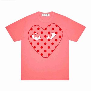 Gioca a Designer Mens t-shirt Cdg Brand Piccolo cuore rosso Badge Casual Top Polo Shirt Clothingcjfm