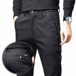 jesienne zimowe spodni menu proste czarny szary spodni Catch Busin Slim Fi Fi Marki spodnie dla mężczyzn Plus28-38 D09T#