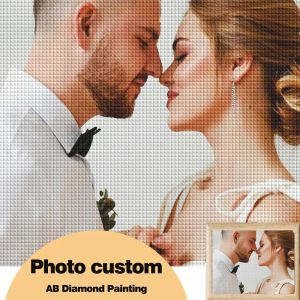 Stitch HUACAN AB Foto Mosaico Diamante Personalizzato Trapano Quadrato Pieno Kit di Pittura Diamante 5D Fai da Te Immagine di Ricamo con Strass Decorazioni per La Casa