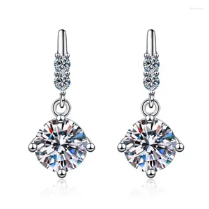 Orecchini a bottone ZFSILVER Moda S925 Argento squisito bianco Moissanite Classico Ciondola le zampe 4 Accessori donna Gioielli per feste Regalo E049