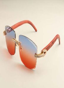 Ny Luxury Fashion Diamond Ultra Light Solglasögon T35240157 Små ram Naturliga snidade trärolglasögon Gravering Megel 4461798