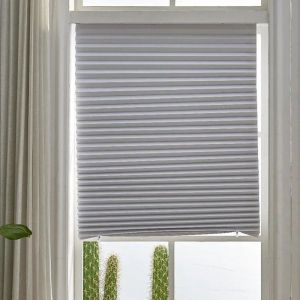 Shutters Blind for Window Self Adhesive Pleated Blinds Cordless No Drill Fabric Blinds Room Darkening Shades Blackout Shades for Bathroom