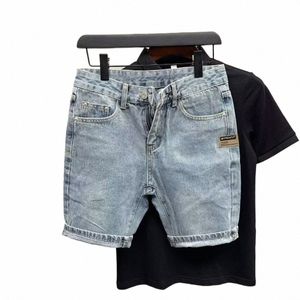 Estate uomo bello Wed Streetwear Denim Shorts sopra il ginocchio dritto Capris pantaloncini di jeans allentati per gli uomini Fi Sweatpant Z9Wt #