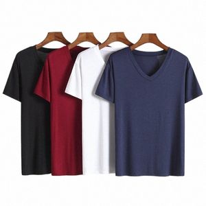 Sommer Schlaf Tops für Männer Viskose Plus Größe Pyjamas Weiche Modal Cott Mann Nachtwäsche Kurzarm Schlaf T-shirt Hause kleidung q3Sf #