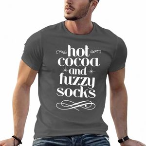 Hot Cocoa And Fuzzy Socks T-shirt simples de secagem rápida camisetas pretas para homens B6ys #